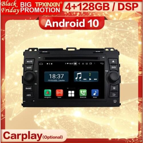 4+128G Carplay 2 Din Android Multimedia Stereo Receiver For Toyota Prado 2006 2007 2008 2009 2010 BT Wifi Radio Player Head Unit