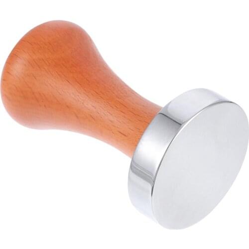 51mm Wooden Handle Coffee Tamper Aluminum Alloy Coffee Tamping Tool Accessory