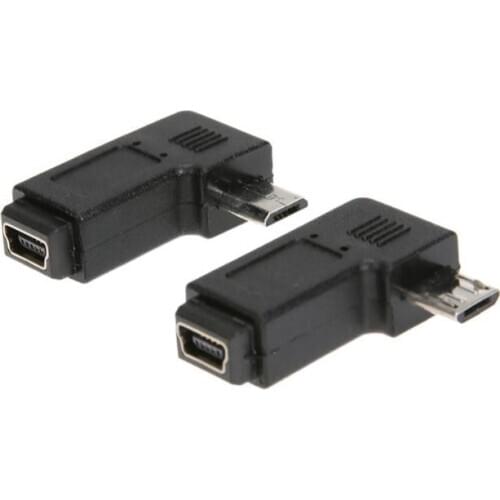 90 Degree Left Right Angle Adapter Micro USB Type A B Male to Mini USB Female