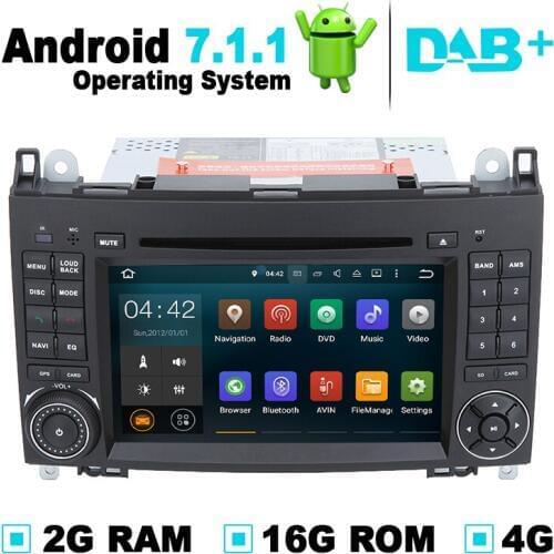 Android 7.1 System Car DVD Player GPS Navigation Stereo Media Auto Radio for Mercedes-Benz B Class W245 Viano Vito Sprinter W906