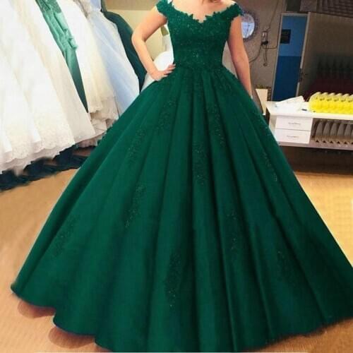 ANGELSBRIDEP V-Neck Ball Gown Quinceanera Dresses For 15 Party Formal Off-Shoulder Applique Formal Cinderella Birthday Gowns