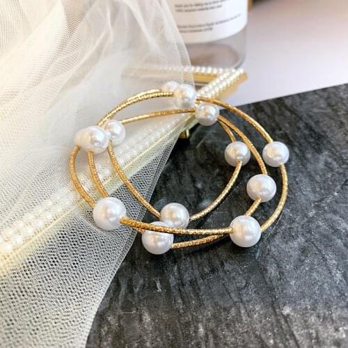 New Fashion Simulated Pearl Bracelets For Women Multi Layers Bracelet Etrendy Jewelry Party Wedding Bijoux Korean Style White