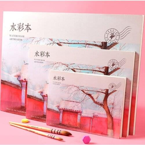 A3/A4/A5Cotton Watercolor Paper Book 20Sheets Double-sided Use Fine Pattern Water Color Painting Hand Painting Book For Travel