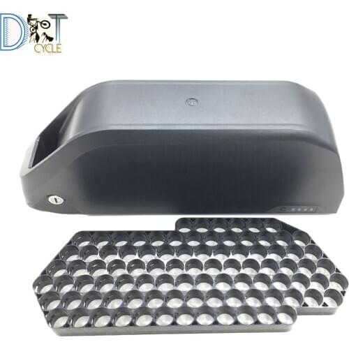 Jumbo shark DP-9 polly down tube case empty box for 91 Pcs 18650 cells ebike battery with cell holder and mounting plate