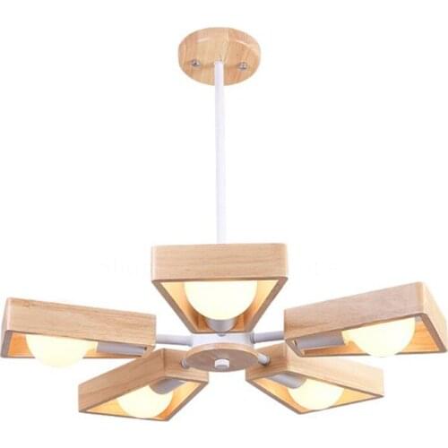 Nordic Wood Ceiling Chandelier Rotatable Living Room Decoration Hanging Lamp Dining Room Chandeliers Home Decor Pendant Lights