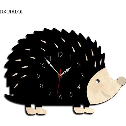 Nordic style home fashion creative hedgehog wall clocks Best selling animal clock living room bedroom decoration clocks