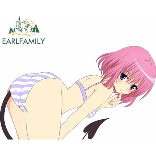 EARLFAMILY 13cm x 7.8cm For Anime Girl Motorcycle Car Stickers Vinyl Car Wrap Decal 3D Air Conditioner Sunscreen Decoration