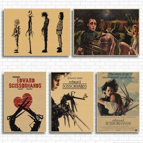 Edward Scissorhands movie Vintage Retro Matte Kraft Paper Antique Poster Wall Sticker Home Decora
