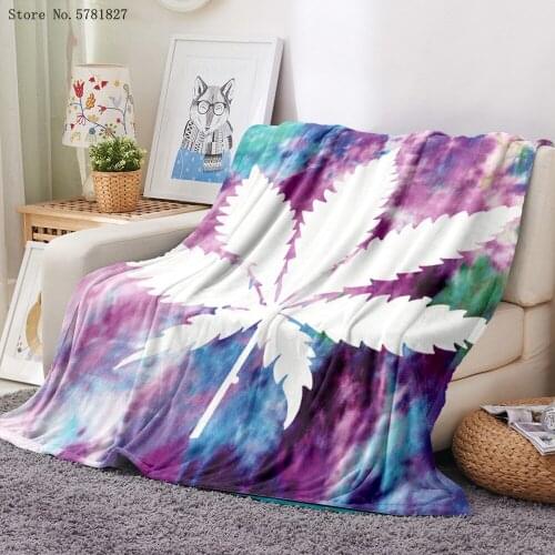 Maple Leaf Flannel Blanket 3D Print Colorful Leaves Fleece Blanket For Bedroom Nap Office Throw Blanket Home Fluffy Blanket