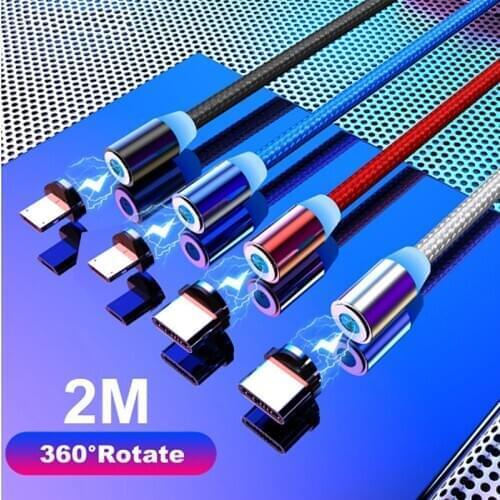 2M Magnetic USB Cable Phone Charging For Samsung S10 S9 S8 Huawei P30 P20 Xiaomi MI 9 8 Magnet USB Charger Type C Microusb Cord