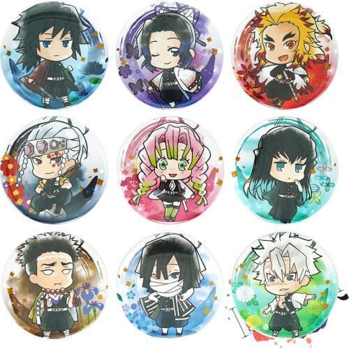 Demon Slayer: Kimetsu no Yaiba Anime Badge Tomioka Giyuu Muichirou Rengoku Kyoujurou Sanemi Mitsuri Metal Badge Brooch Pins