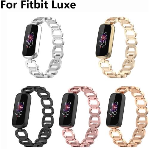 Metal Replacement Strap Compatible with Fitbit Luxe, Adjustable Links Accessories Wristband Bracelet Bands for Fitbit Luxe
