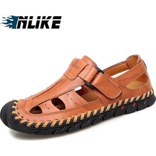 Big Size Men Sandals Genuine Leather Sandals Men Outdoor Casual Shoes