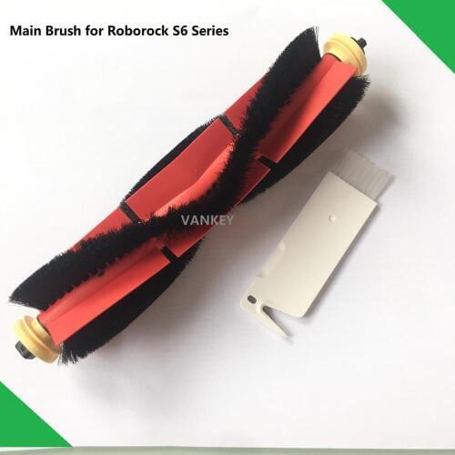 New original Main Brush Roller Brush with Cleaning Brush for Xiaomi Roborock S60 S61 S65 Robot Vacuum Cleaner Spare Parts