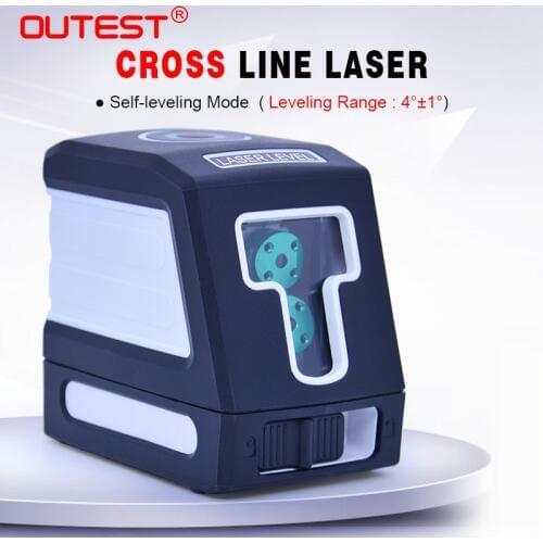 OUTEST Laser Level meter T02 green beam 2 lines Self-leveling Cross laser Leveler laser Vertical Horizontal measuring meter