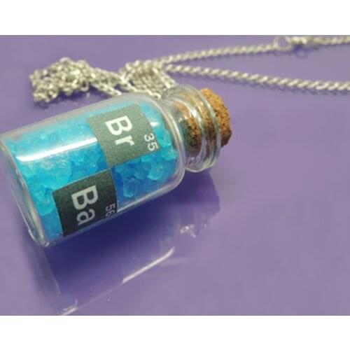 Bath Salt Necklace Gifts New Classic Breaking Bad Inspired Crystal Sky Blue Vial Cork Bottle Necklace