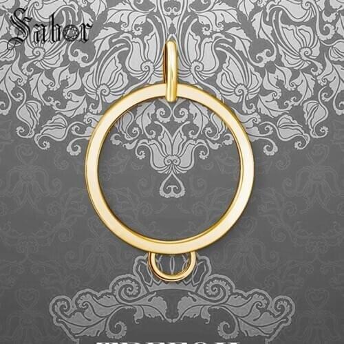 Pendant Charm Carrier Gold Color Round, Fashion Jewelry silver color Ethnic Gift For Women Men Fit Necklace 2020 New thomas