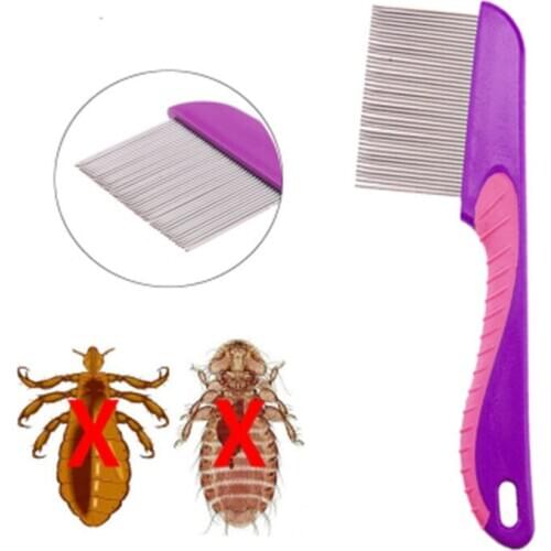 Head lice remover hair Comb Stainless Steel Nit Head Hair Lice Comb Metal Fine Toothed Flea Flee With Handle Hairbrush Tools