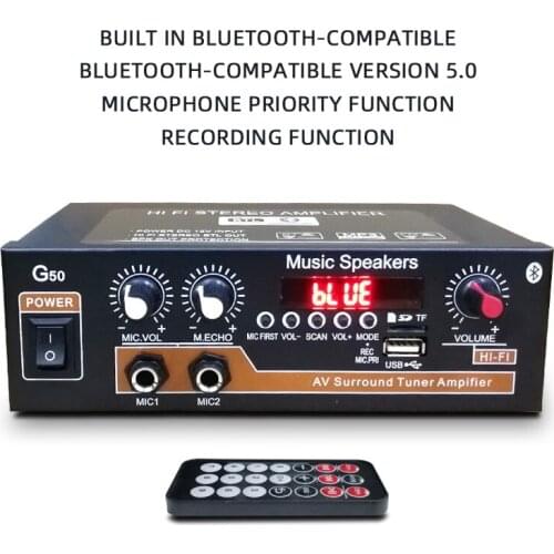 G50 HiFi Subwoofer Home Music Speakers Bluetooth-compatible 5.0 Power Amplifier With Remote Control Digital Home Amplifier