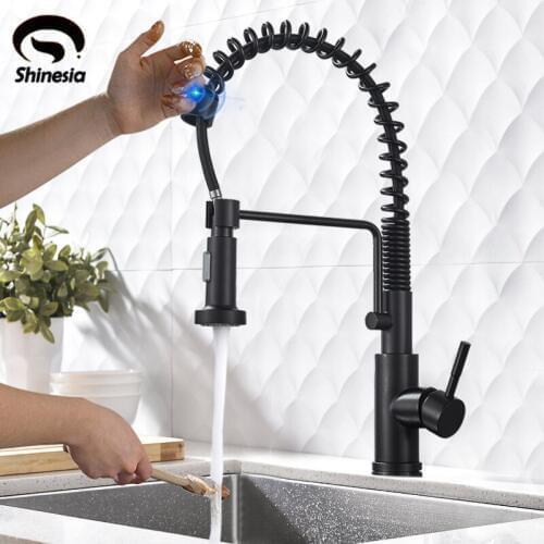 Matte Black Pull Out Sensor Kitchen Faucet Sensitive Smart Touch Control Faucet Mixer For Kitchen Touch Sensor Kitchen Mixer Tap