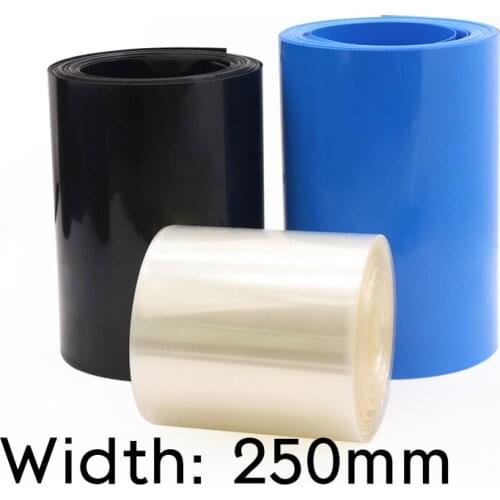 5M Width 250mm PVC Heat Shrink Tube Dia 158mm Lithium Battery Insulated Film Wrap Protection Case Pack Wire Cable Sleeve