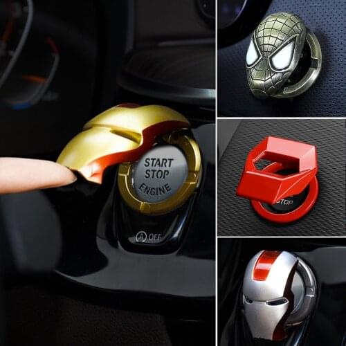 Car One-button Start Protection Cap Decor Ornament Decoration Accessories Interior Decorative Stickers Refit Supplies