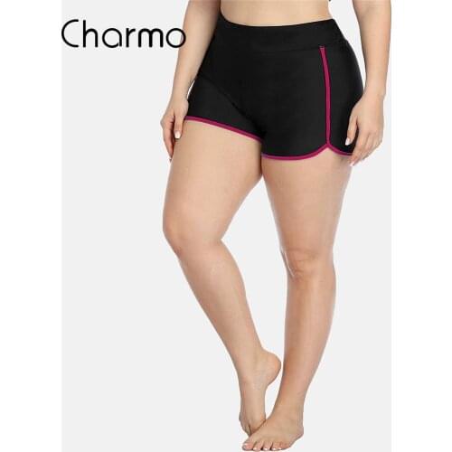 Charmo Womens Plus Size Swim Shorts High Waisted Swimsuit Shorts Boyleg Swim Bottoms