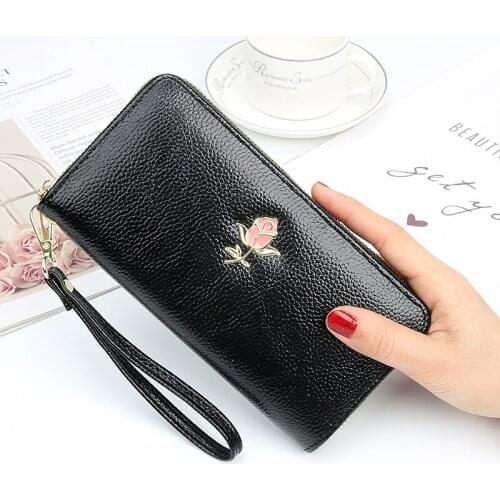 Wristband Women Long Clutch Wallet Large Capacity Wallets Female Purse Phone Pocket Card Holder Many Departments Handbag