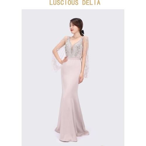 Wedding celebrity Beading Prom Evening Dresses 2021 New style Luxurious A-line dress Backless
