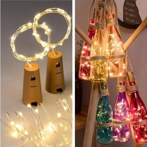 1/2/3m Battery Powered Garland Wine Bottle Lights with Cork Copper Wire Fairy Lights String for Christmas Decor Navidad Natal