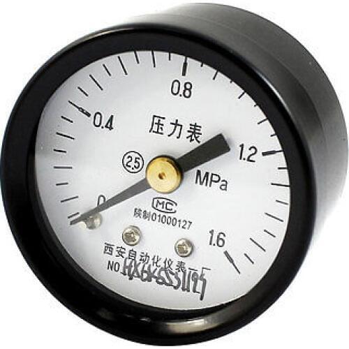 1/8PT Threaded 0-1.6Mpa Arabic Number Dial Pneumatic Air Pressure Gauge