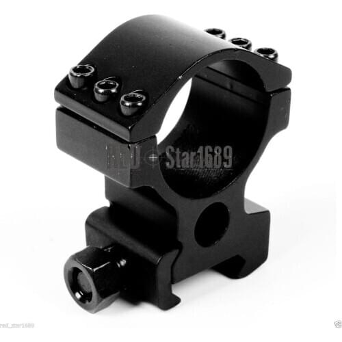 1pc Black Rifle high Duty 6 Bolts Scope Rings 30mm w/20mm Weaver Style High Mount ring see-thru for rifle scope hunting