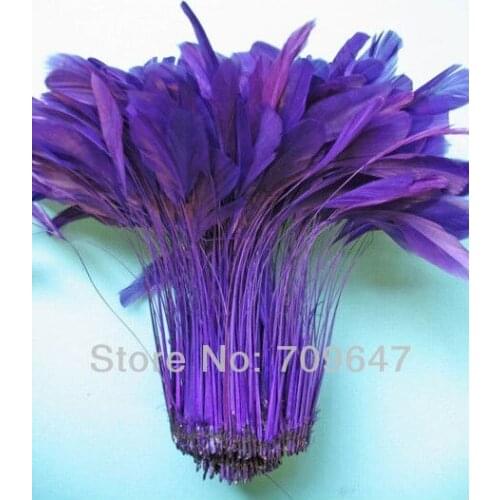 100PCS/LOT 6-8 "(15-20cm) Purple Stripped Coque Rooster Feathers,feathers decoration,feathers for hats,craft feathers