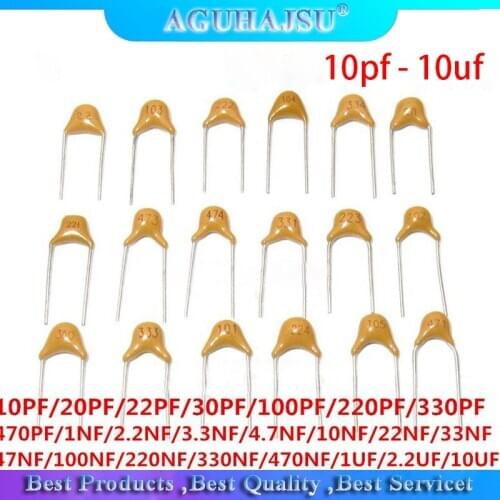 100PCS monolithic capacitor capacitor 10pf - 10uf 22PF 47NF 220NF 1NF 4.7NF 1UF 100NF 330NF 0.1UF 10UF 102 104 105 103 106 50V