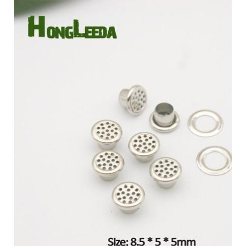 300sets/lot 5mm metal mesh eyelets with washer metal grommets eyelets silver nickle color for mattress and garments JY-018