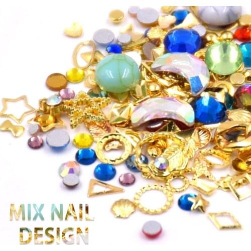 3D Nail Art Decorations Rhinestones Studs Gold Nail Rivets Chain Set Nail Crystals Clear Nail Jewelry Decoration Manicure Kit