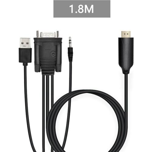 Wiistar VGA to HDMI Converter Adapter Cable Male to Male With Audio Output 1080P VGA HDMI Adapter for PC Laptop