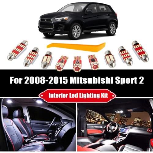 15x Canbus For Mitsubishi Montero Shogun Pajero Sport 2 II KH KG 2008-2015 Vehicle LED Interior Light License Plate Lamp