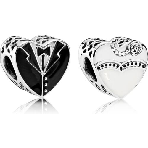 Baofu 925 Sterling Silver Beaded Love Heart Hollow Double-Sided Dress Wedding Beads Suitable For Original Bracelet DIY Jewelry