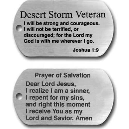 Wholesale bible Stainless Steel Dog tag hot sales Desert Storm Veteran Stainless Steel Dog Tag cheap custom bible dog tags