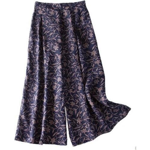 Pencil-colored pockets, loose waist pants, wide legs, silk skirt pants, casual pants