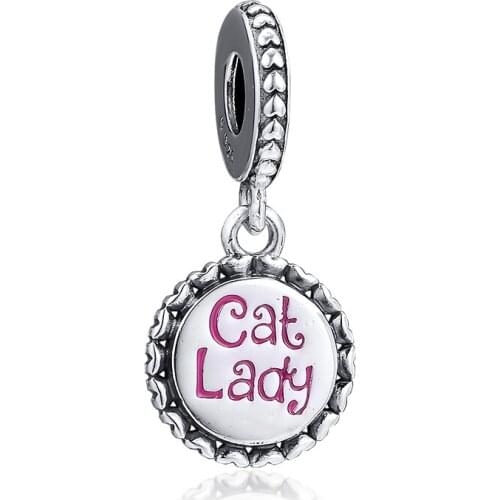 CKK Bead Charm Sterling Silver 925 Charms Original Cat Lady Beads Fits Pandora Bracelet Jewelry Making kralen