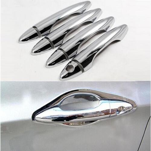 For HYUNDAI SOLARIS VERNA 2010-2012 8pcs 1 Key Hole Car Door Handles Covers Per Set Abs Chrome car-styling
