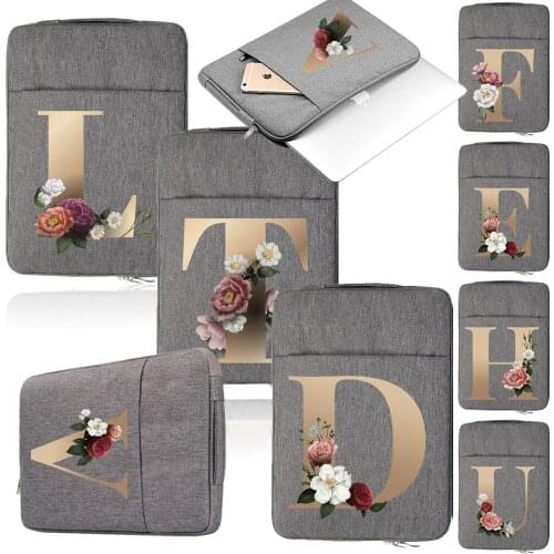 Gray Letter Pattern Travel Bag for Apple Pro 13/Air 13/Pro 15/Air 11/White 13/12" Denim Bag Laptop Waterproof Travel Sleeve Case