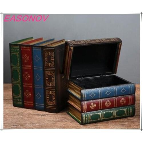 EASONOV Euro Style Vintage Treasure Trinket Storage Box For Jewelry Pendant Gift Retro Wood Household Decor Boxes Cases