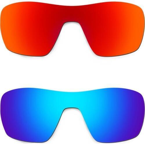 HKUCO For Turbine Rotor Sunglasses Replacement Polarized Lenses 2 Pairs - Red & Blue