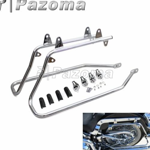 Chrome Heavy Duty Saddlebag Bracket Motorcycle Steel Saddle Bags Conversion Brackets Mount for Harley Softail Heritage 1986-2013