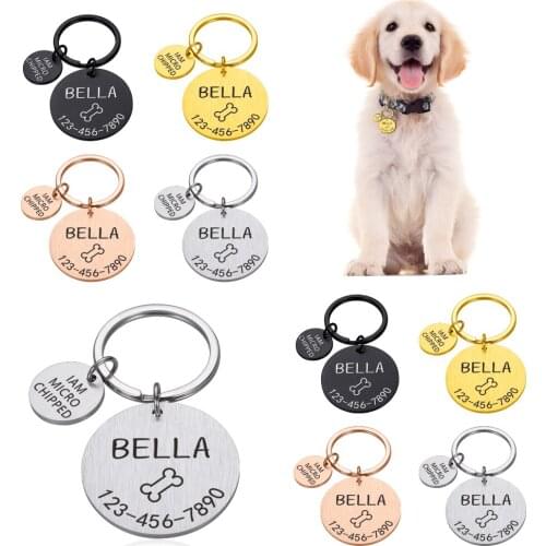 Pet ID Tags Personalized Cat Dog Pet ID Tag Keychain Engraved Pet ID Name for Cat Puppy Dog Collar Tag Pendant Pet Accessories
