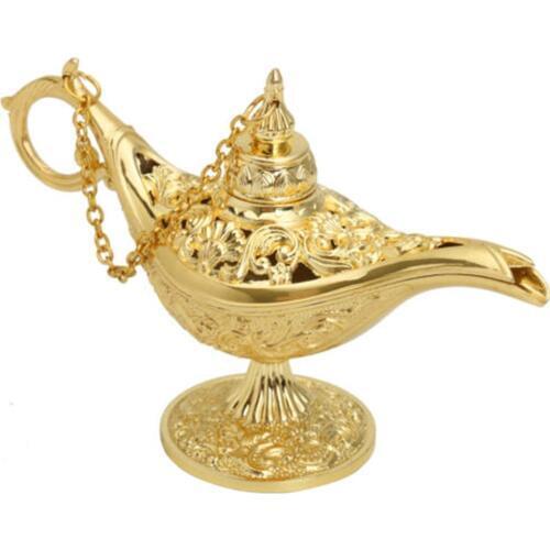 Classic Aladdin Lamp Fairy Tale Magic Lamp Wishing Tea Oil Pot Metal Vintage Retro Toy Art Craft Gift Ornaments Home Decor