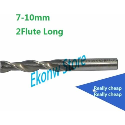 5pcs 7mm 8mm 9mm 10mm Extended lengthening Long Two Flute HSS End Mill Cutter CNC Bit Extended lengthening